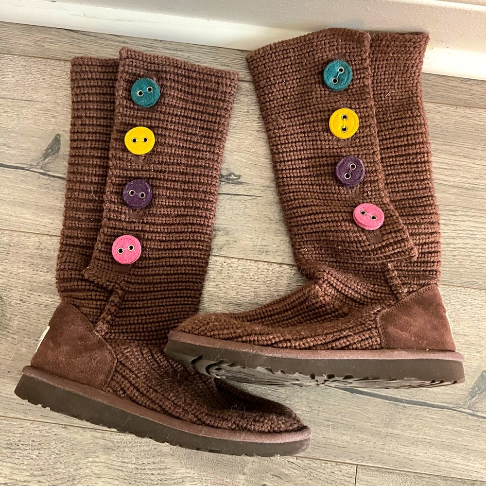 Big Kids Knit Brown Uggs